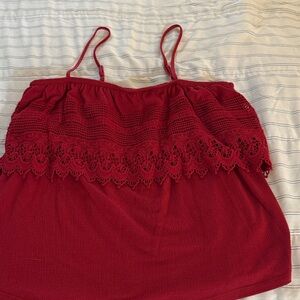Nine Britton Red Lace Camisole Top